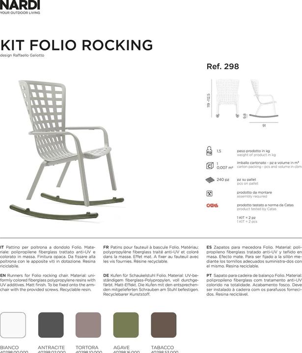 Produktbild Nardi Kufen für Schaukelstuhl Folio