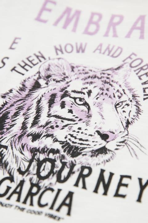 Actual product image Garcia White T Shirt with print on the back (128)