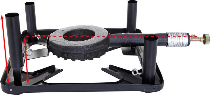 Actual product image All'Grill Stool cooker set (small) with iron wok/grill tray Ø 50 cm incl. gas hose & regulator
