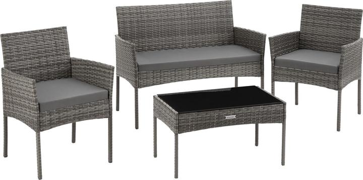 Actual product image tectake Rattan garden set Palese for 4 people