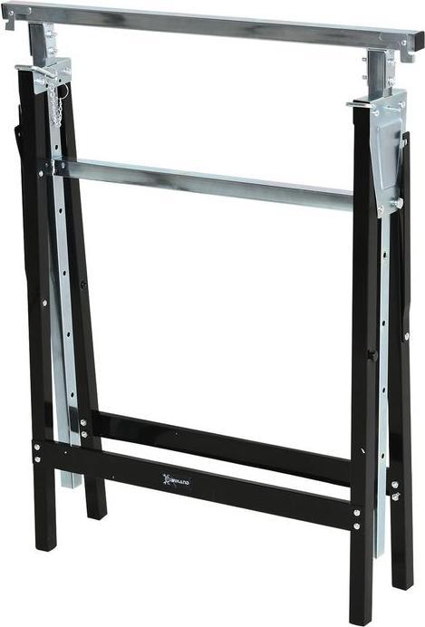 Produktbild Swisshandel24 Sägebock, Arbeitsbock, Hohenverstellbar, Faltbar, Metall, Schwarz, 68 x 56 x 80-130 cm, Belastbarkei (56 cm, 68 cm)
