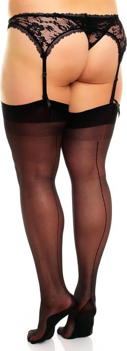 Image du produit Glamory Delight 20 Bas porte-jarretelles à couture, couleur noir, taille 44-46 (20 DEN, 44 - 46)