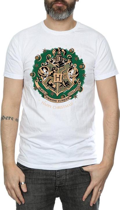 Actual product image Mens Wreath Cotton Christmas T-Shirt (XL)