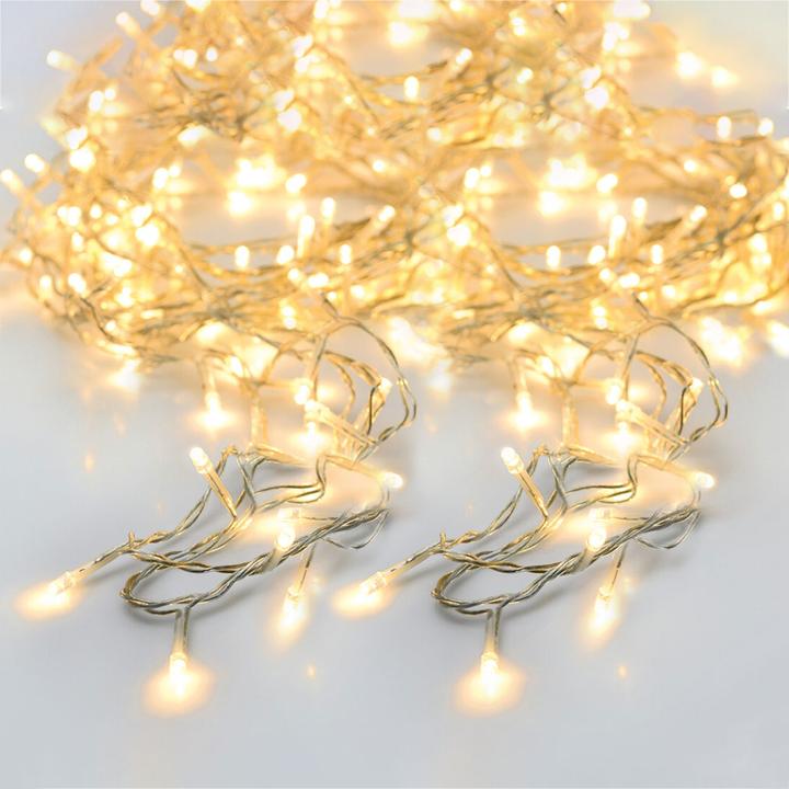 Actual product image H & S Collection Set of 2 LED fairy lights with 8 light modes and timer, 2.3m, battery-operated, IP44 (2.30 m)