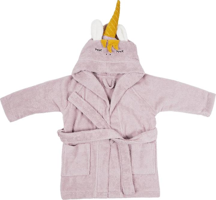 Produktbild Kikadu Bademantel Einhorn pale rose Gr. 1-2 (GOTS)