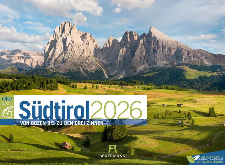 Produktbild Südtirol - von Bozen bis zu den drei Zinnen - ReiseLust Kalender 2026 (45 x 33 cm, Harter Einband, Deutsch)
