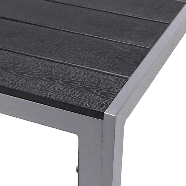Produktbild Mojawo Gartengarnitur 3-teilig 90x90cm Aluminium / Non-Wood Silber / Schwarz (90 cm)