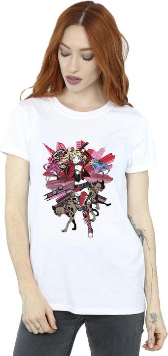 Image du produit Femme/Les femmes Harley Quinn Hyenas Cotton Boyfriend T-Shirt (M)