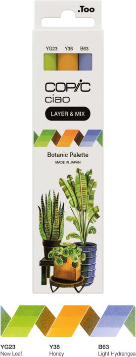 Image du produit Copic CIAO - Marqueurs (Y-38 Miel, YG-23 New Leaf, B-63 Light Hydrangea, 6 mm, 3 x)