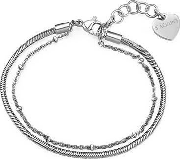 Produktbild Sagapo S'Agapo Chunky Shk23 Double Steel Bracelet