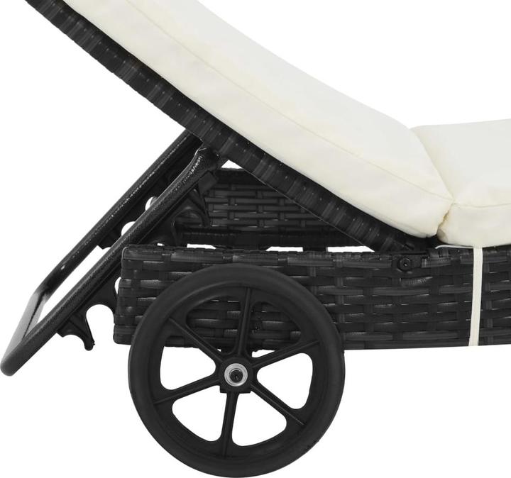Immagine prodotto VidaXL Sonnenliegen 2 Stk. mit Rollen und Auflagen Poly Rattan (60 cm)
