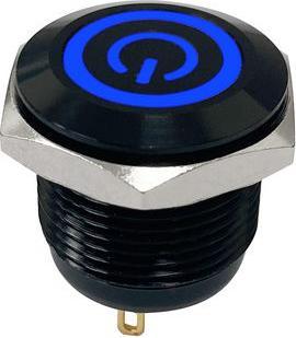 Image du produit RND Bouton-poussoir lumineux résistant au vandalisme Bouton-poussoir IP67 1 contact à fermeture 16mm