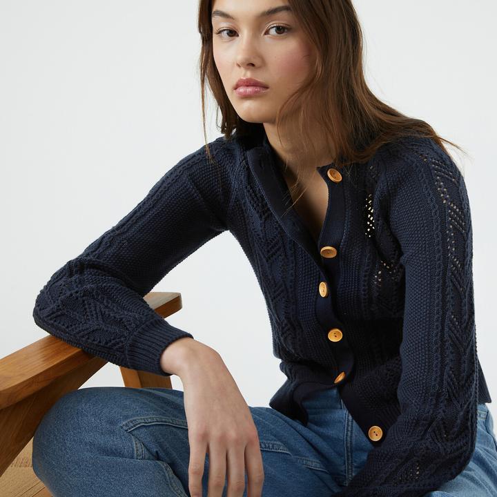 La Redoute Collections Cardigan aus Pointelle-Strick