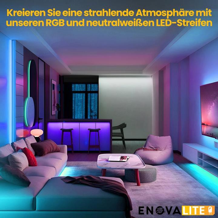 Produktbild Enovalite LED-Streifen (Neutralweiss, 500 cm, Indoor, Outdoor)