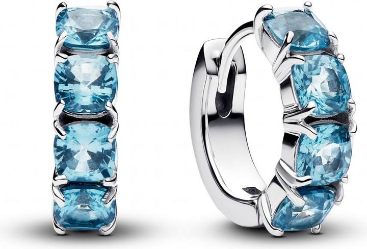 Pandora Hellblaue Creolen (Silber 925)