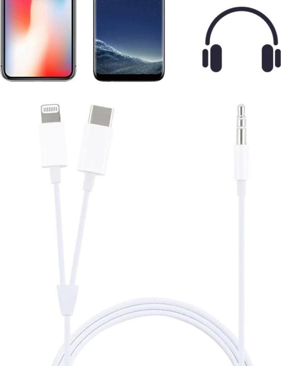 Produktbild PowerGuard Lightning To USB C Smartphone Car Audio Kabel (Lightning, USB Typ C)