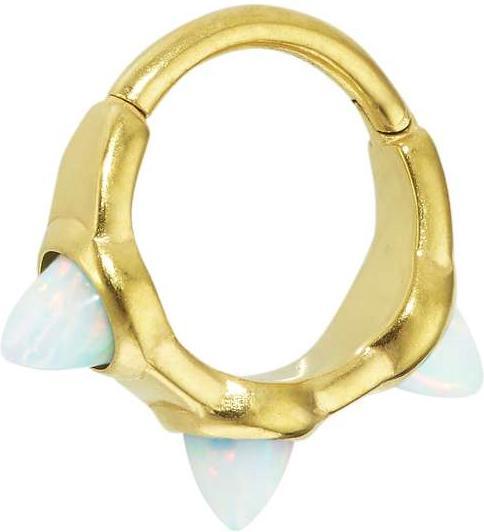 Produktbild Bijouteria Ohrpiercing (Chirurgenstahl 316L, PVD Beschichtung (goldfarbig), Synthetischer Opal)