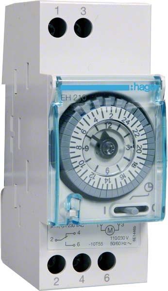 Image du produit Hager HAG EH210 Horloge journalière 1W/16A 2PLE sans réserve de marche analogique