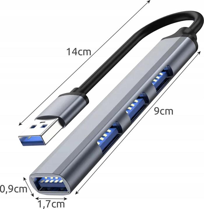 Immagine prodotto JTI Hub USB a 4 porte - alluminio (USB-A, 4 Porti)