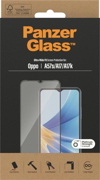 Produktbild PanzerGlass Ultra-Wide Fit (1 Stück, Oppo A17k, Oppo A57s)