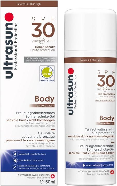 Image du produit Ultrasun Activateur de bronzage pour le corps (Gel solaire, SPF 30, 150 ml, 225 g)
