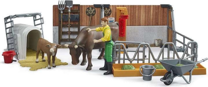 Produktbild Bruder Kuh und Kälberstall mit Landwirt