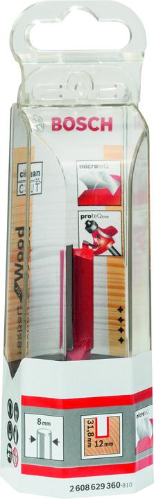 Produktbild Bosch Professional Zubehör Nutfräser Expert for Wood, Carbide, 8 mm, D1 12 mm, L 31,8 mm, G 63,8 mm