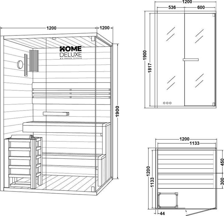 Image du produit Home Deluxe ARKHAM M - 2 personnes (Contrôle interne Plug & Play 3,6 KW)