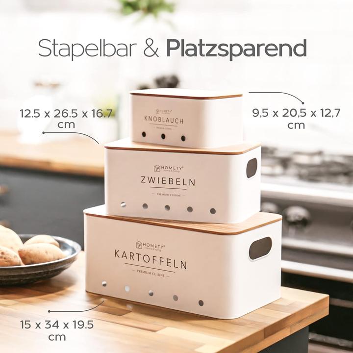 Produktbild Homety Kartoffel, Zwiebel & Knoblauch Aufbewahrungsboxen-Set