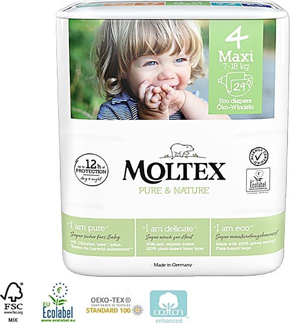 Immagine prodotto Moltex Öko Pannolini Eco, Maxi (7-18 kg) (Dimensione 4, 29 Pezzo/i)