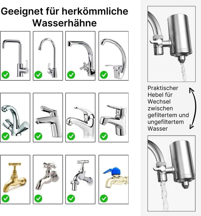 Immagine prodotto Hermex Filtro per rubinetto Filtro per acqua del rubinetto della cucina Depuratore per acqua del rubinetto