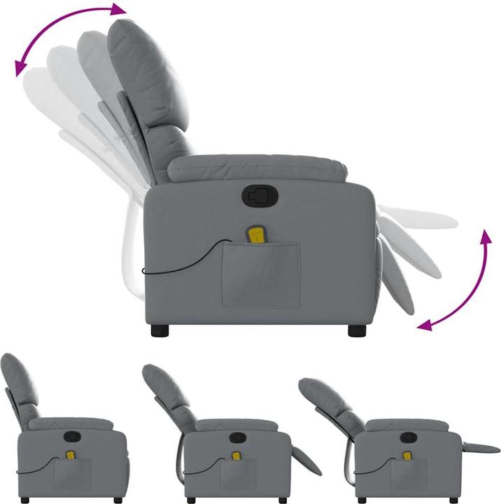 Produktbild VidaXL Massagesessel Grau Kunstleder,Farbe: Grau,Material