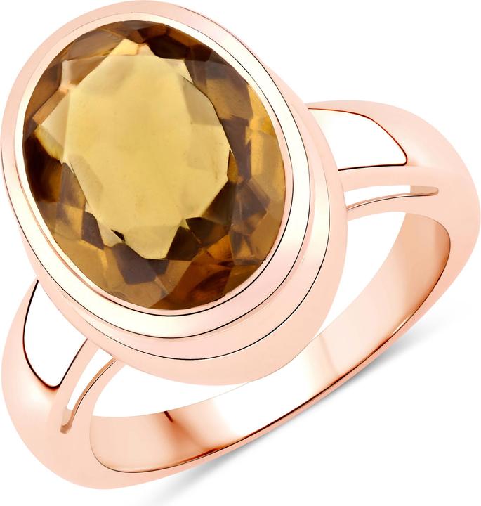Produktbild Xen Ring mit champagner Quarz 925 Sterlingsilber rosèvergoldet (52, 925 Silber)