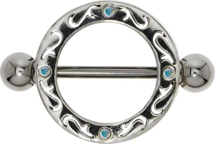 Produktbild Bijouteria Brustpiercing (Silber 925, Chirurgenstahl 316L, Kristall)