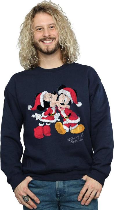 Actual product image Disney Mens Mickey And Minnie Christmas Kiss Sweatshirt (XL)
