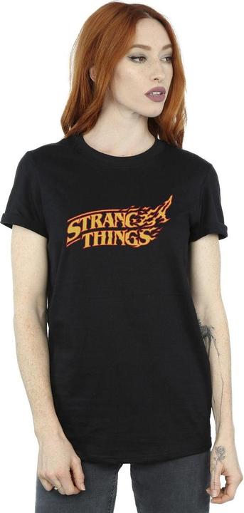 Actual product image Netflix Womens/Ladies Stranger Things Logo Breaking Cotton Boyfriend T-Shirt (XL)