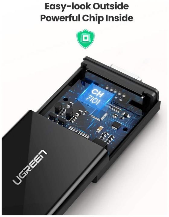 Immagine prodotto Ugreen Convertitore adattatore da HDMI a VGA con supporto audio 1080P (HDMI, 16 cm)