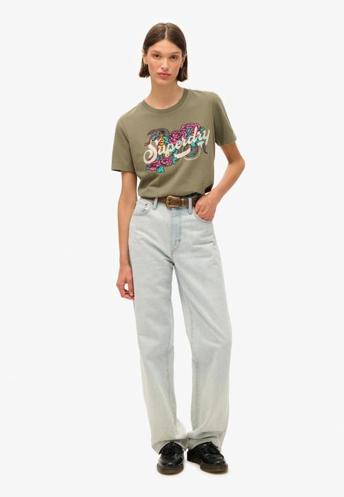 Produktbild Superdry lässiges t-shirt, damen tattoo script (XS)