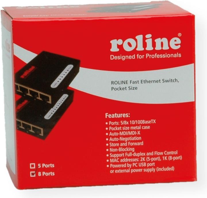 Produktbild Roline Fast Ethernet Switch (8 Ports)