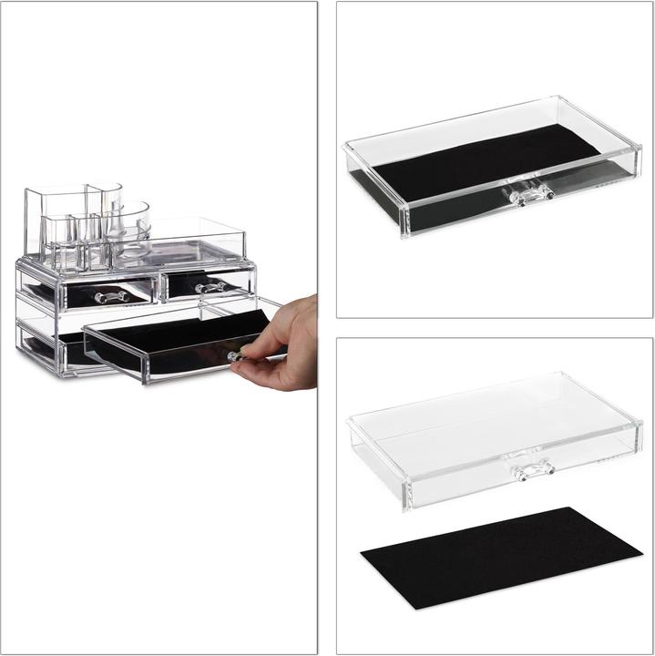 Actual product image Relaxdays Makeup Organizer with 4 Drawers
