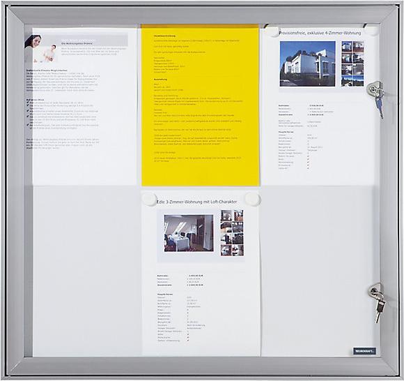 Actual product image eurokraft pro Showcase with hinged door (Magnet board, Bulletin board, 52.5 x 69.5 cm)