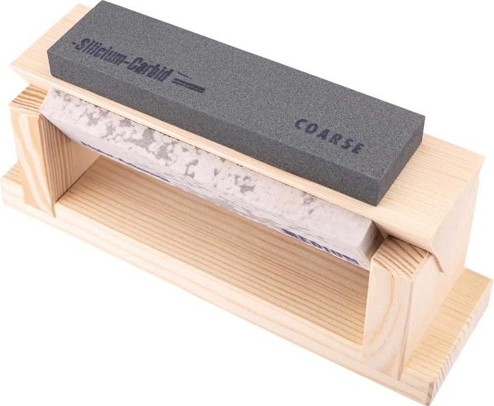 Actual product image Herbertz Wooden block with 3 whetstones