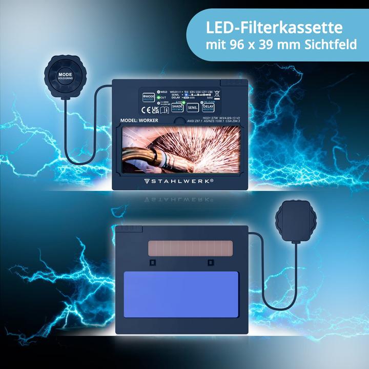 Produktbild Stahlwerk Schweisshelm WORKER 3-in-1 Automatik Schweisserhelm Schweissschild