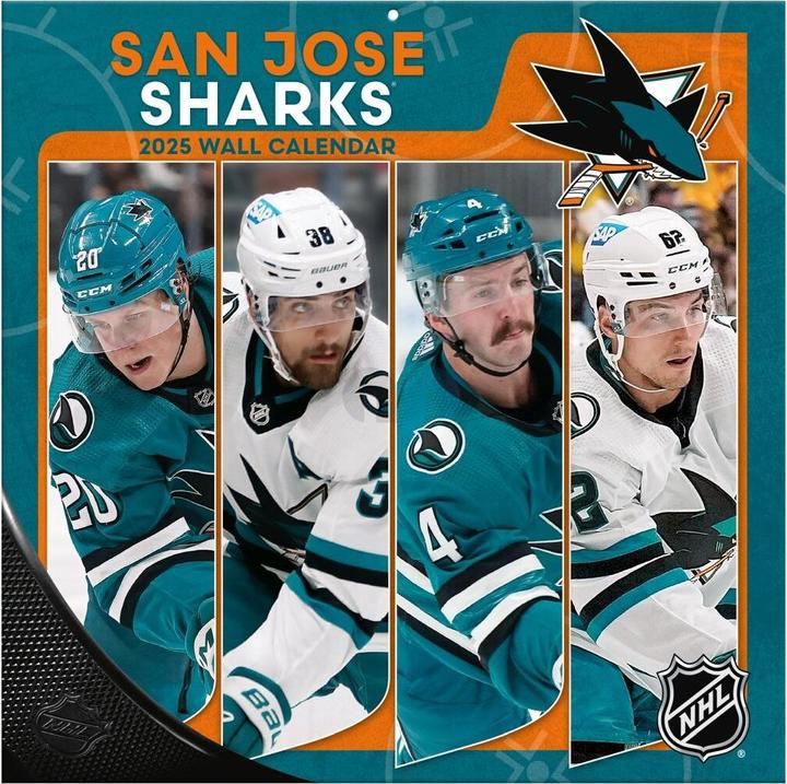 Immagine prodotto NHL - San Jose Sharks - Calendario murale d'équipe 30,5 x 30,5 cm 2025 (30,5 x 30,5 cm, Francese, Italiano, Spagnolo, Tedesco, Inglese)
