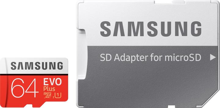 Actual product image Samsung Evo+ (64 GB, microSDXC, U1, UHS-I)
