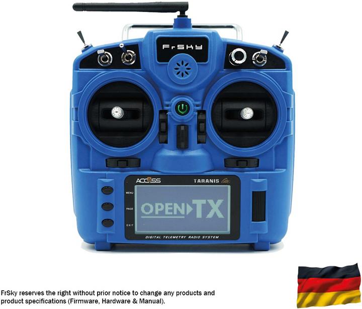 Image du produit FrSky taranis x9 lite eu/lbt transmitter set blue german menu guide, sd-card, 2.4ghz (without batteries)