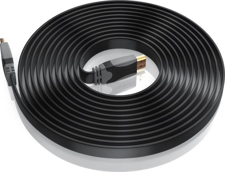 Actual product image CSL HDMI cable 1.4a, Full HD flat cable 1920 x 1080p 60Hz, 3D, Ethernet, CEC, ARC, HDMI type A (5 m, HDMI)