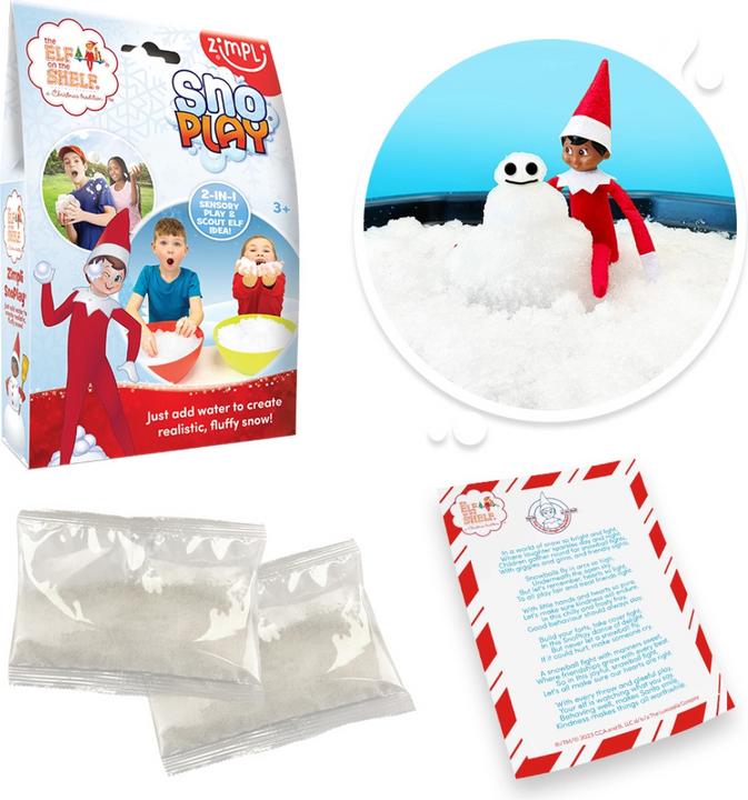 Immagine prodotto Zimpli Kids Elf On The Shelf Snow Play, idea Elfo scout e giocattolo sensoriale 2 in 1