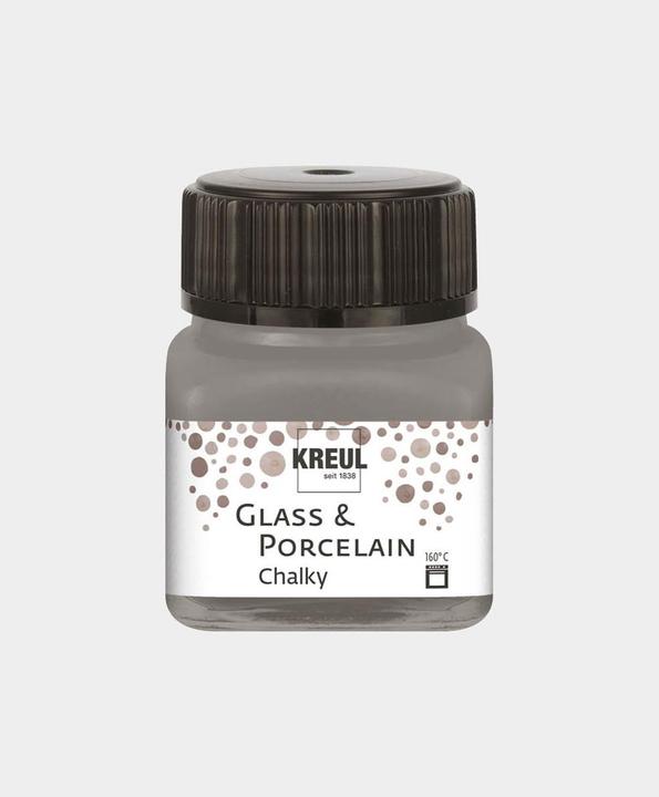 Actual product image Kreul Glass & Porcelain Chalky, porcelain and glass paint (Smoky Stone, 20 ml)