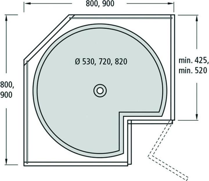 Productafbeelding Ninka ECO 90° hoekkast draaibaar schap (1 Pcs.)